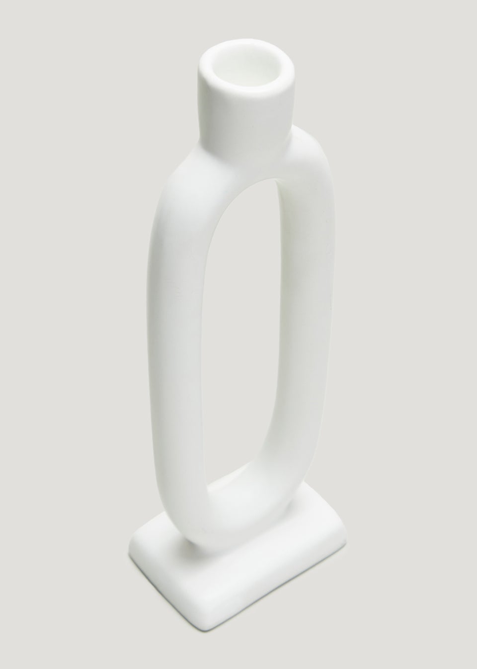 Cream Oval Candle Holder (10cm x 6cm x 27cm)