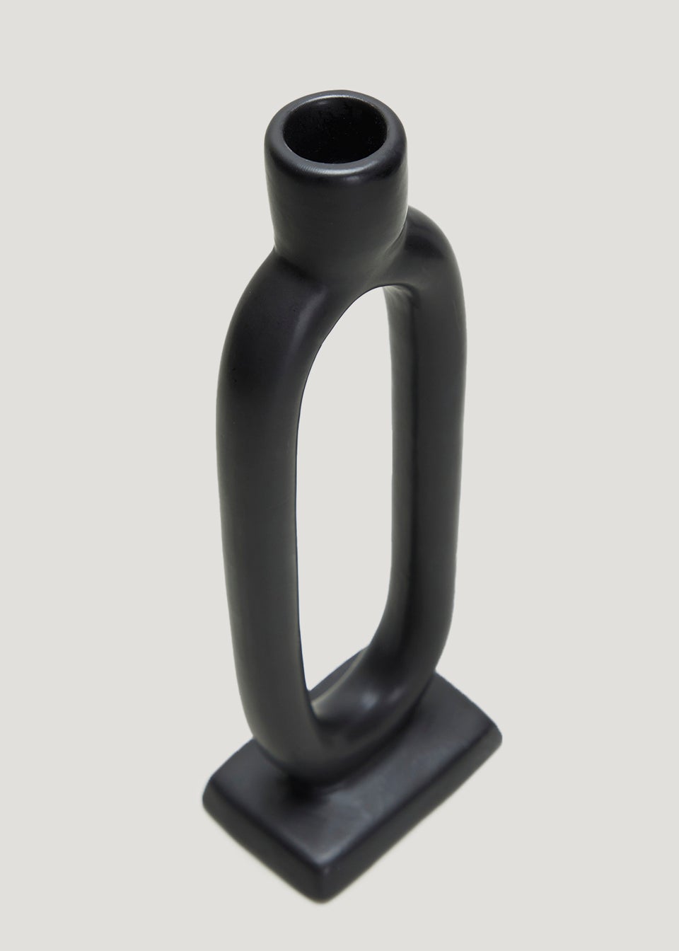 Black Oval Candle Holder (10cm x 6cm x 27cm)