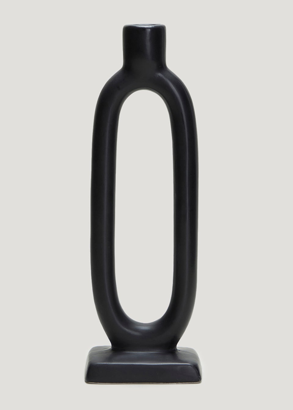 Black Oval Candle Holder (10cm x 6cm x 27cm)