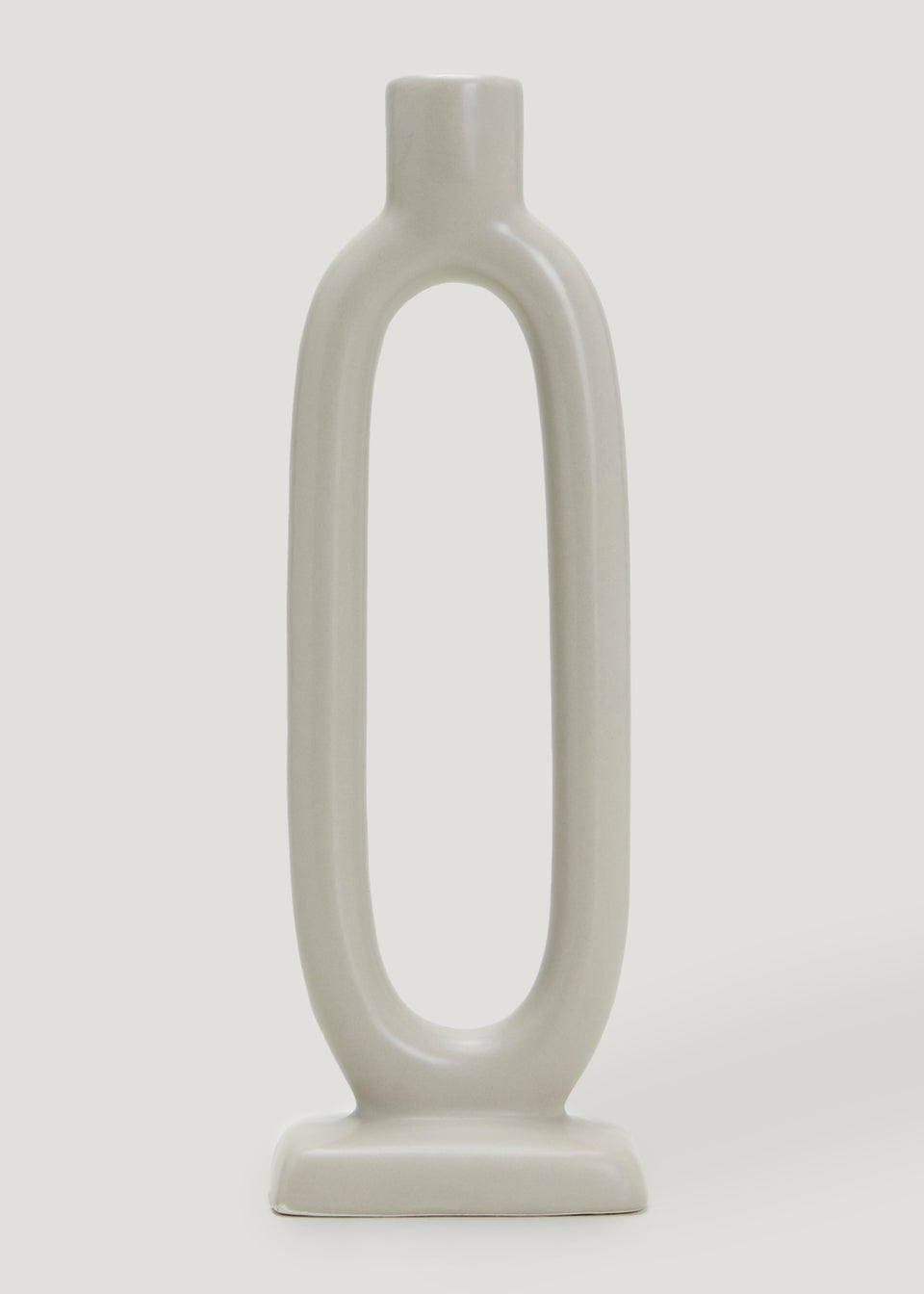 Beige Oval Candle Holder (10.5cm x 6cm x 27cm)
