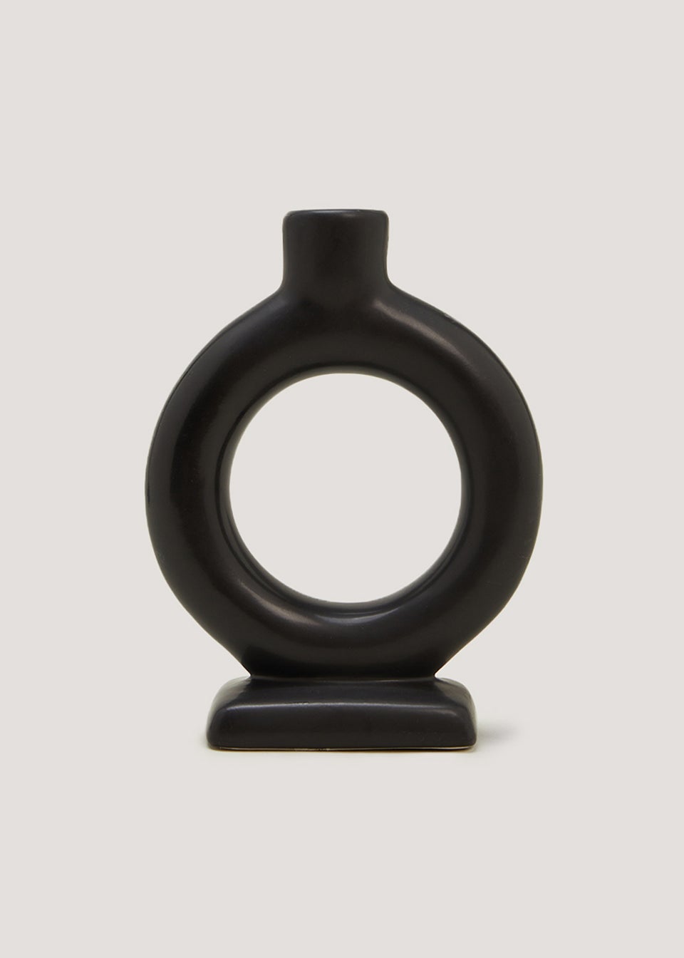 Black Round Candle Holder (10.5cm x 5cm x 14cm)