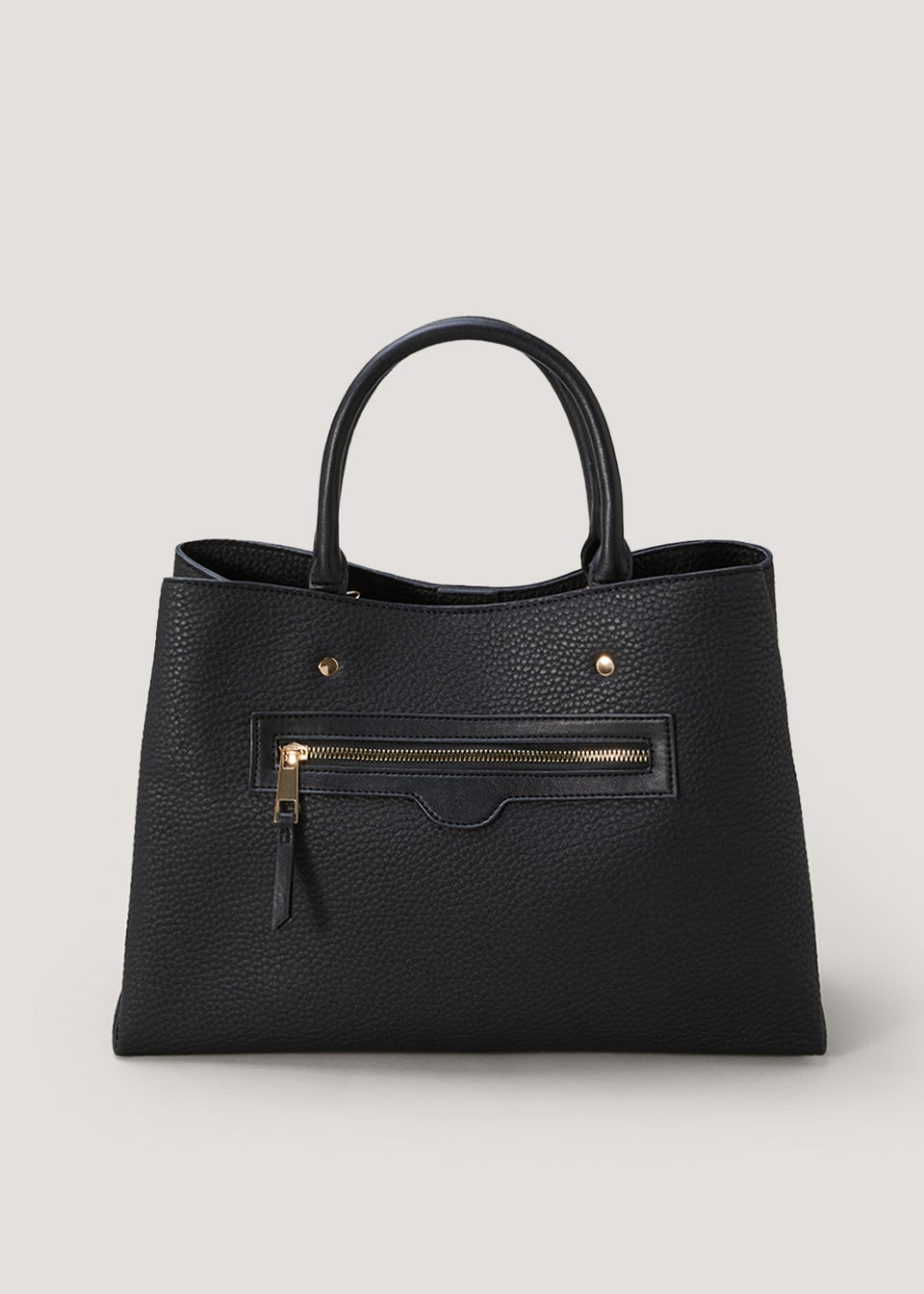 Black Triple Compartment Tote Bag Matalan
