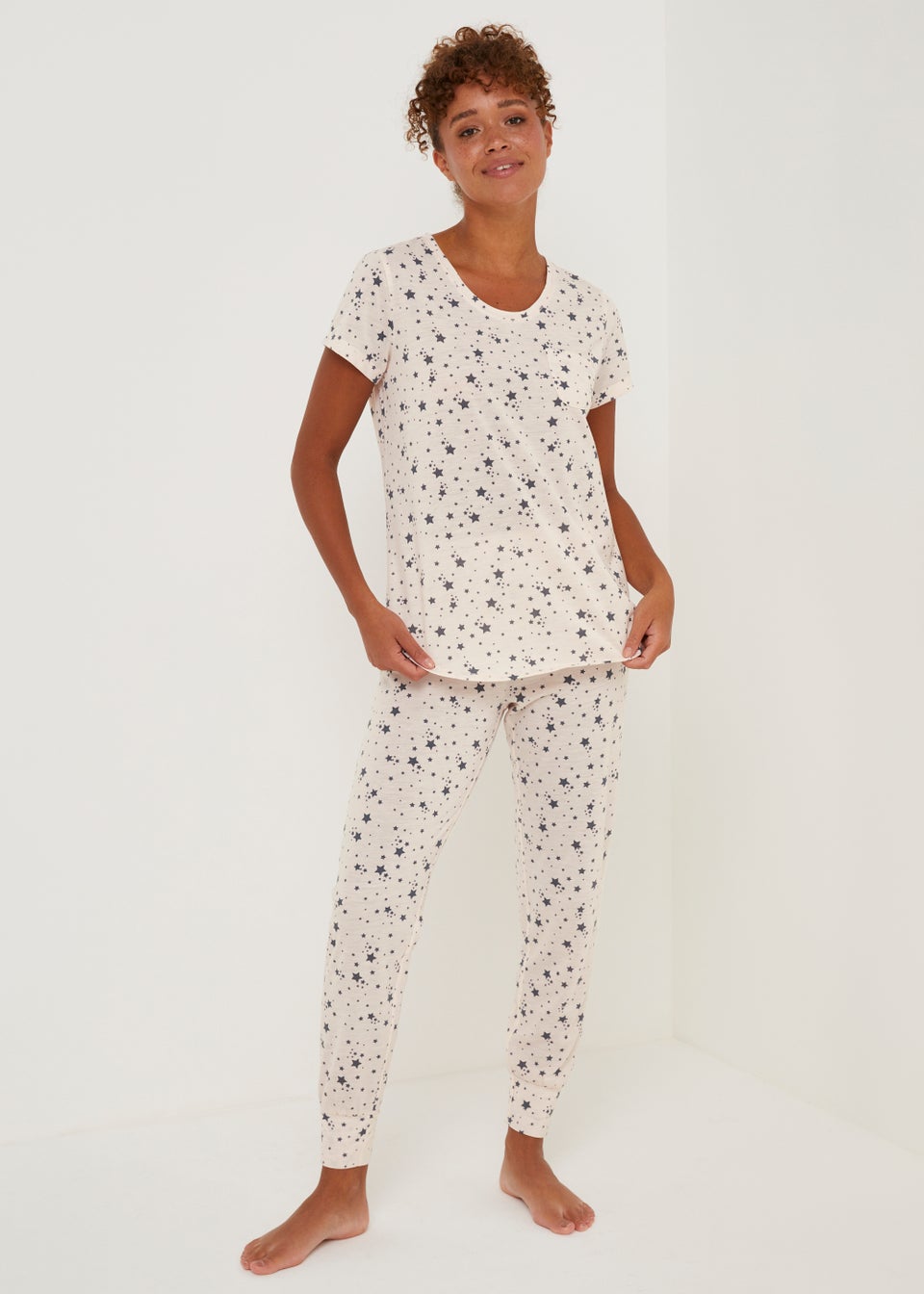 Pink Star Print Pyjama Set