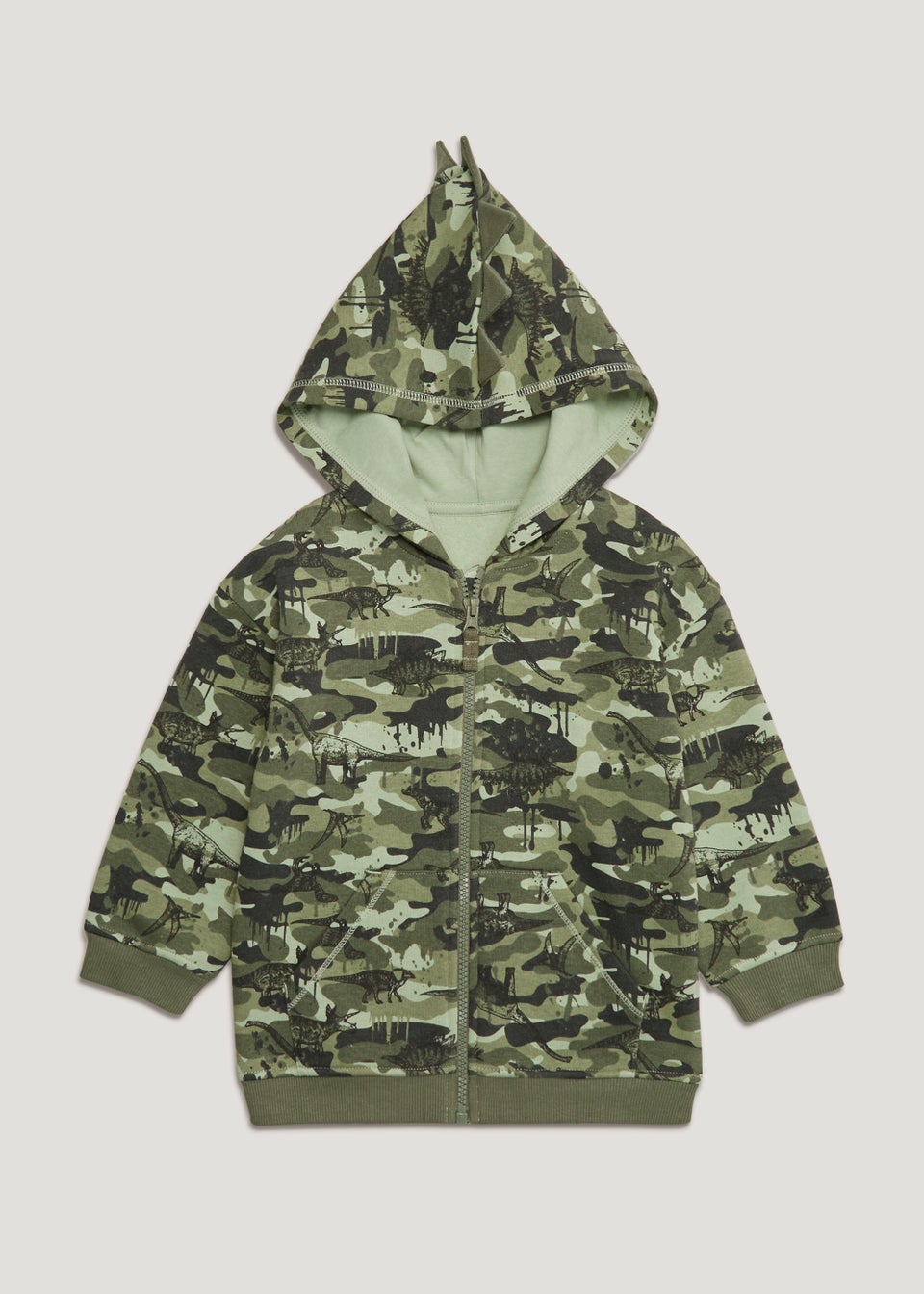 Boys Khaki Camo Dinosaur Borg Coat 9mths 6yrs Matalan
