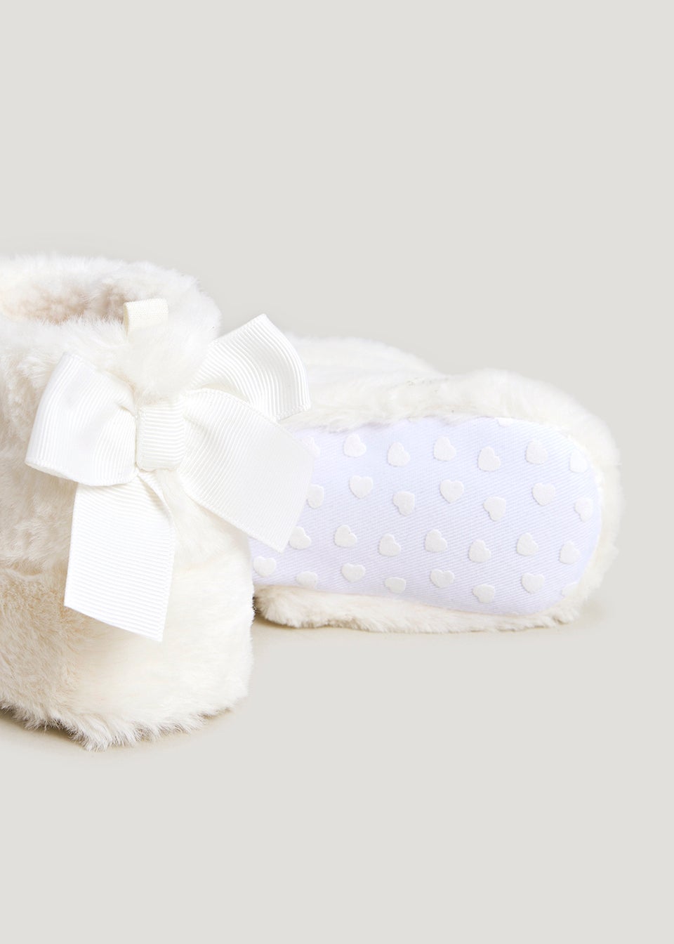 Cream Faux Fur Soft Sole Baby Boots (Newborn-18mths)