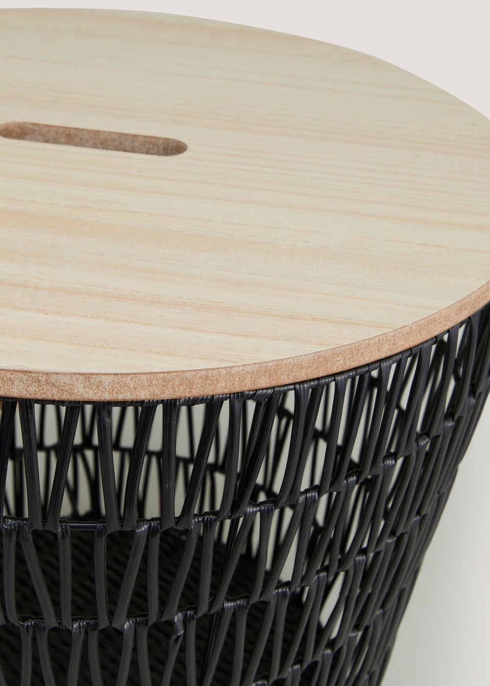 Black Woven Paper Wood Basket (45cm x 40cm)