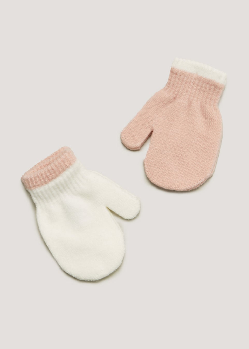 2 Pack Pink & Cream Magic Mittens (3mths-6yrs)