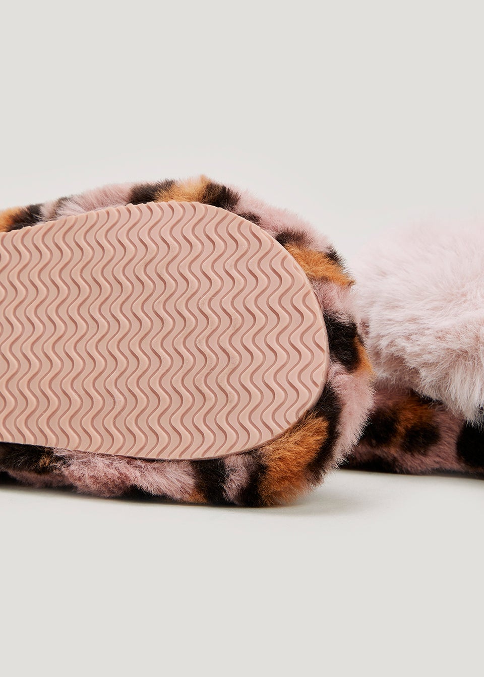 Girls Leopard Faux Fur Cross Over Slippers Younger 10 Older 5