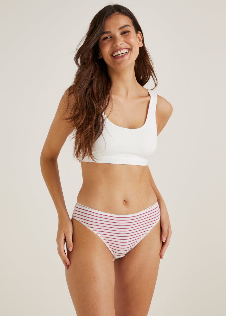 5 Pack Spots & Stripes High Leg Knickers