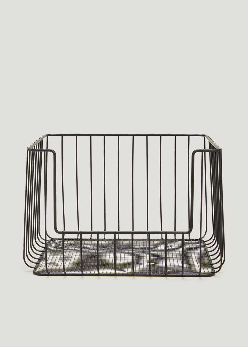Large Black Metal Wire Stackable Basket (30cm x 20cm)