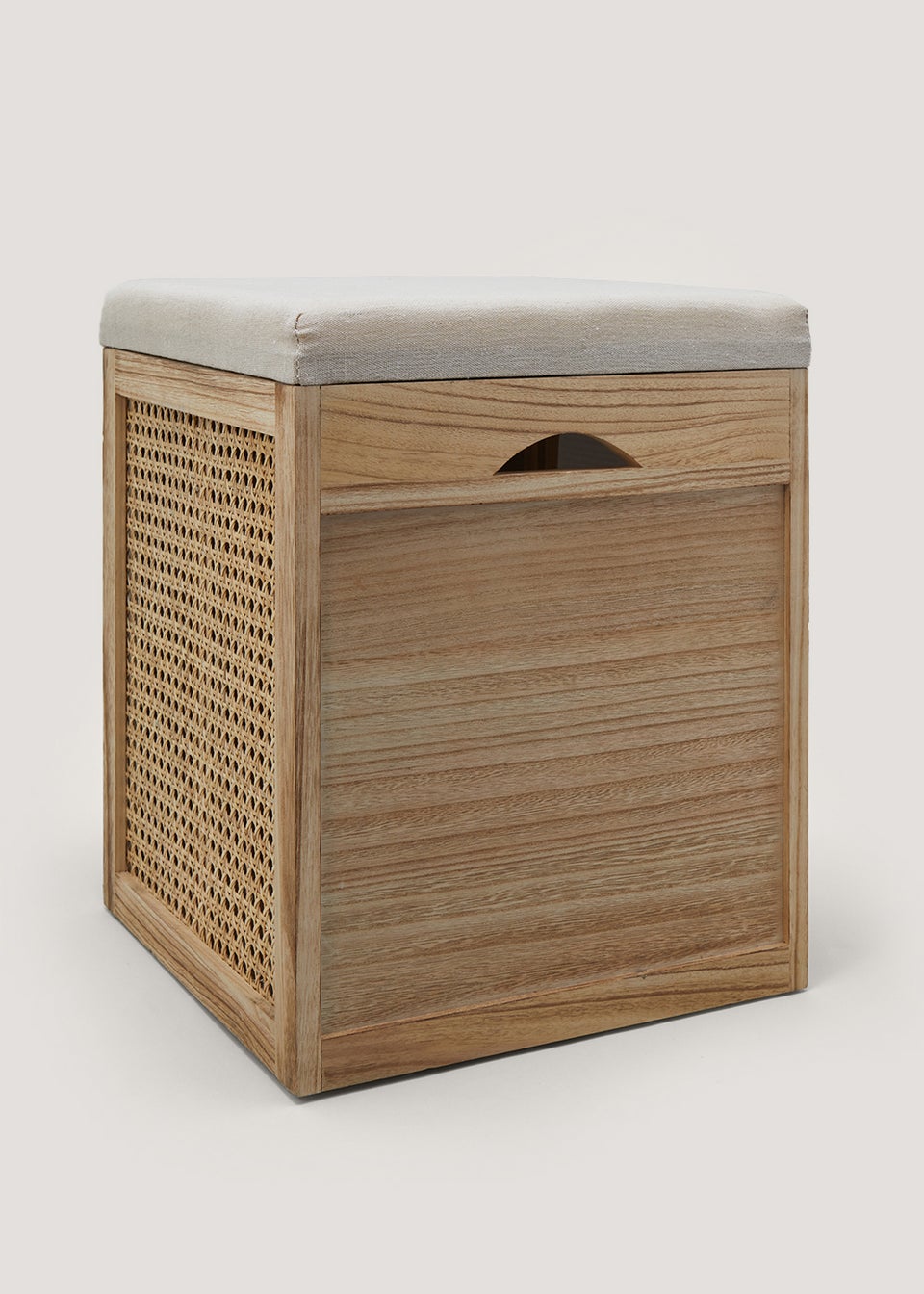 Natural Cane Storage Pouffe (34cm x 34cm x 43cm)