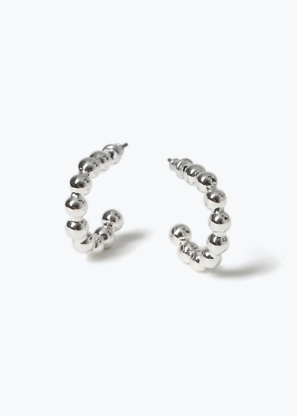 Silver Bobble Hoop Earrings