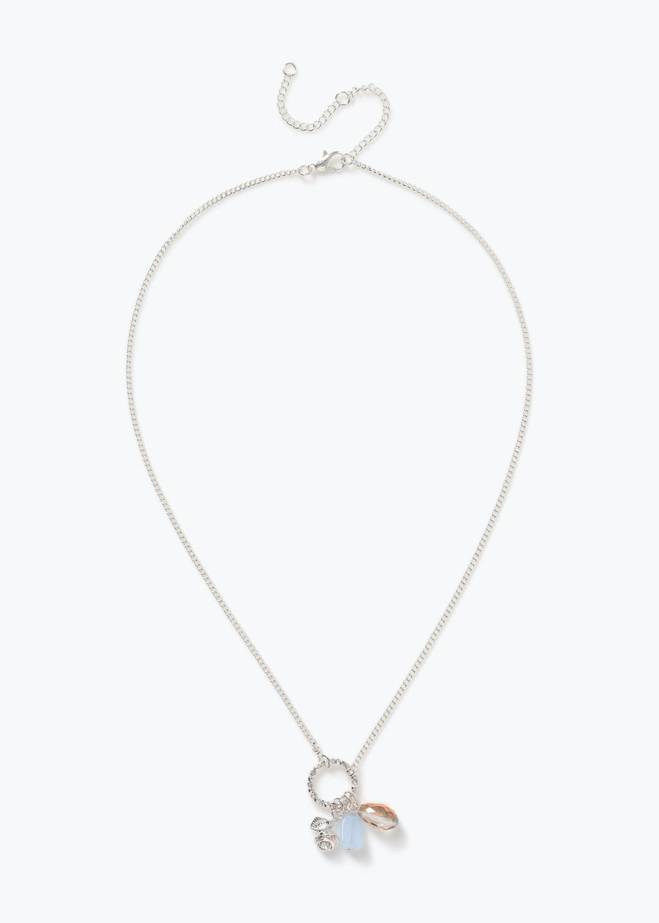 Blue Rose Short Pendant Necklace