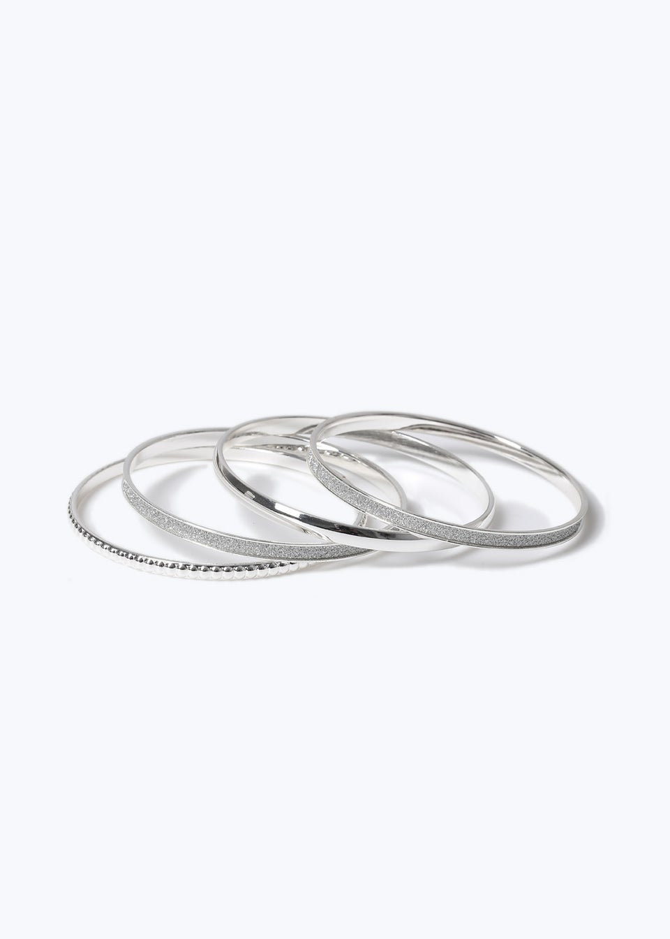 4 Pack Glitter Paper & Silver Bangles
