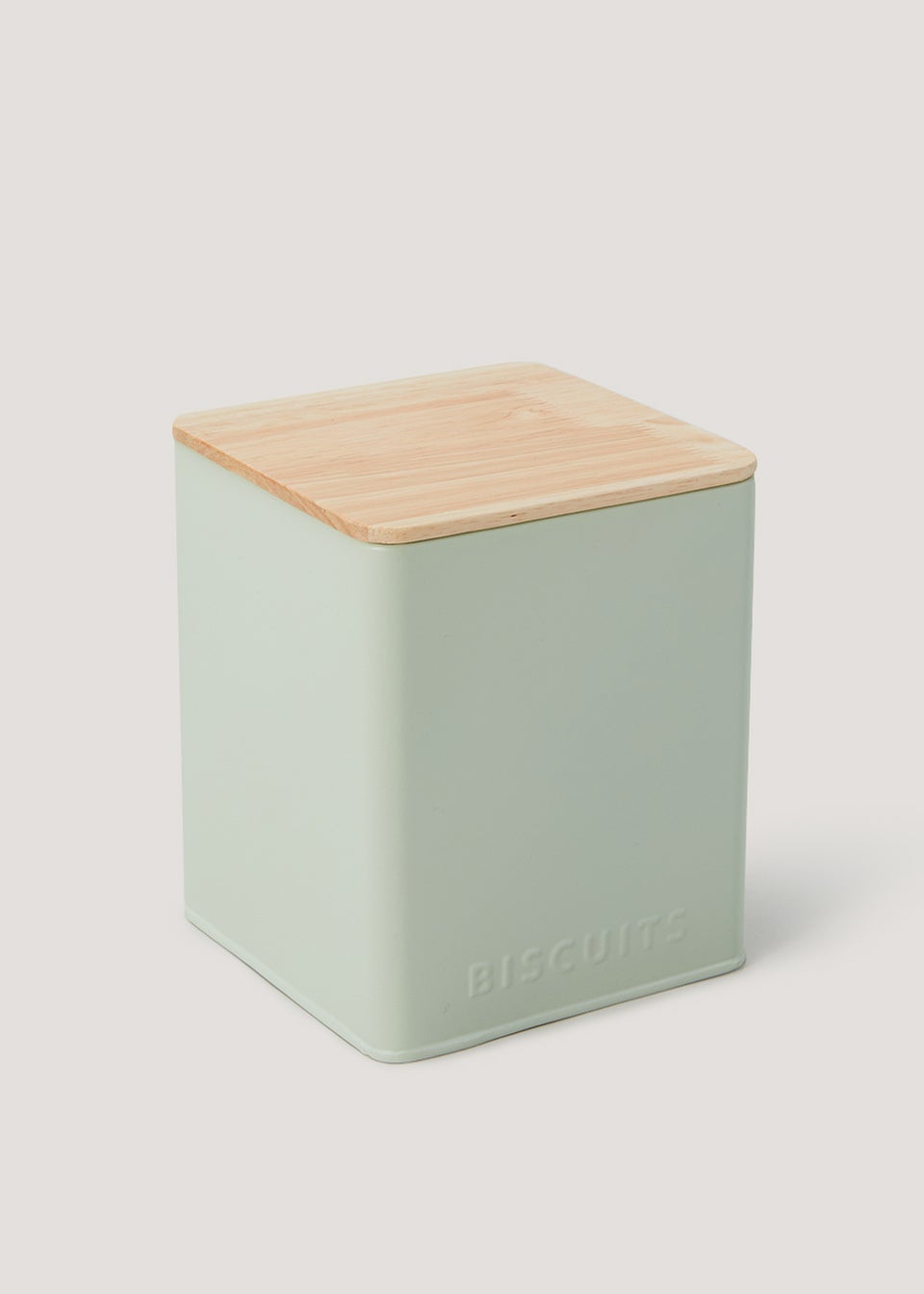 Green Metal Lidded Biscuit Tin (14cm x 16.5cm)