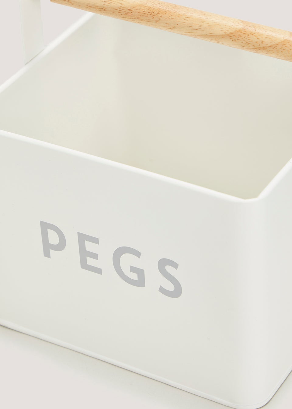 White Metal Peg Tin (19cm x 18cm x 15cm)