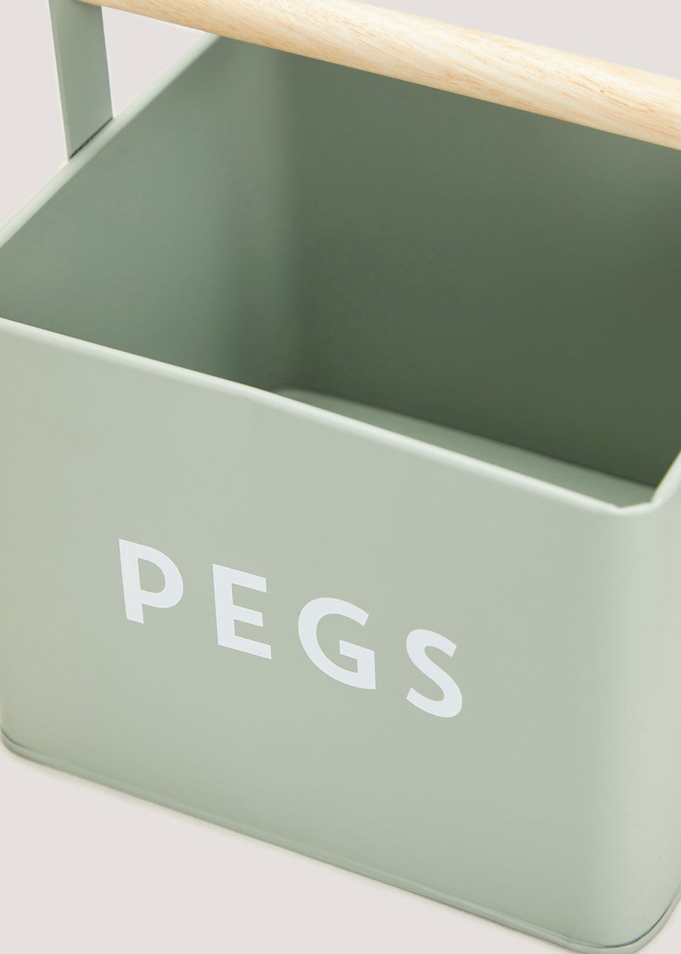 Green Metal Peg Tin (19cm x 18cm x 15cm)