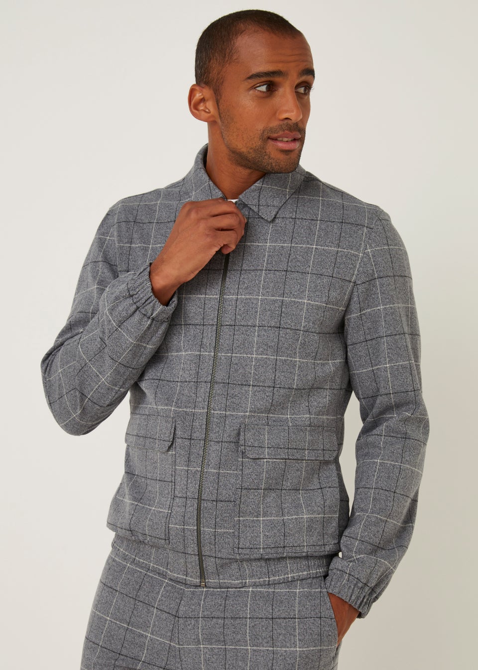 Taylor & Wright Grey Windowpane Co-Ord Shacket
