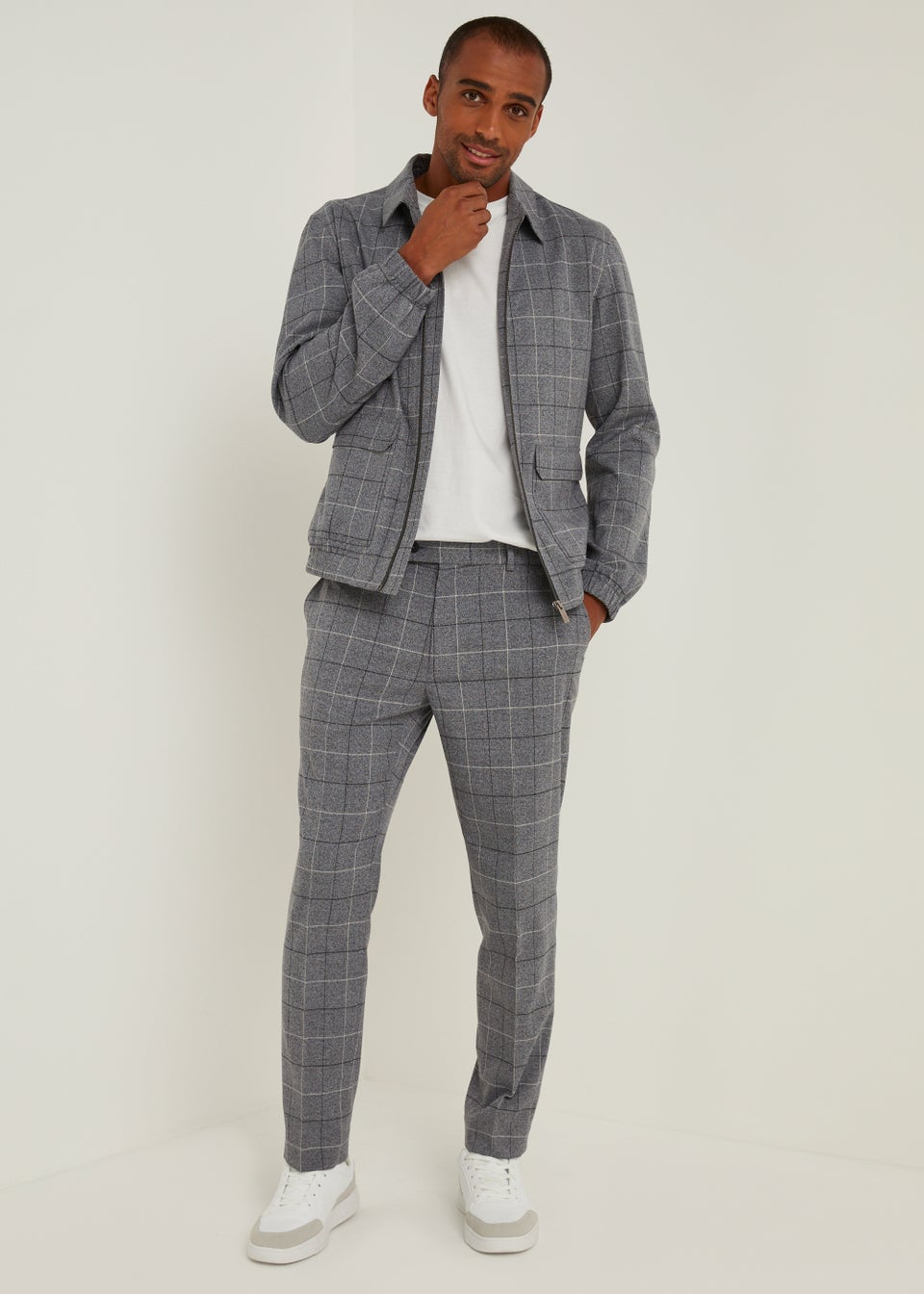 Taylor & Wright Grey Windowpane Co-Ord Shacket