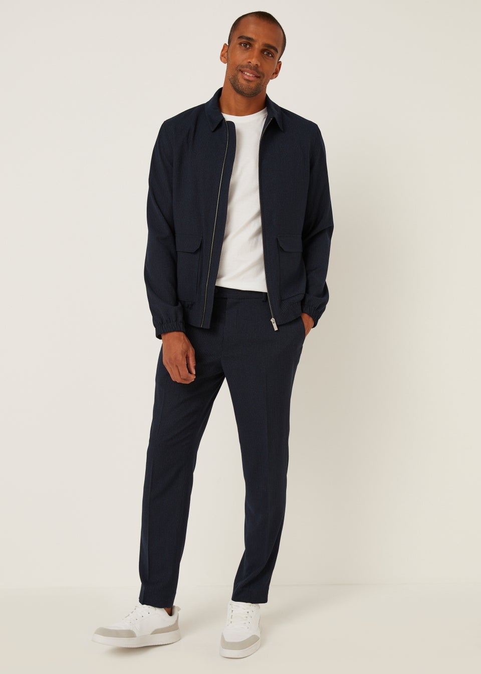 Taylor & Wright Navy Pinstripe Co-Ord Jacket