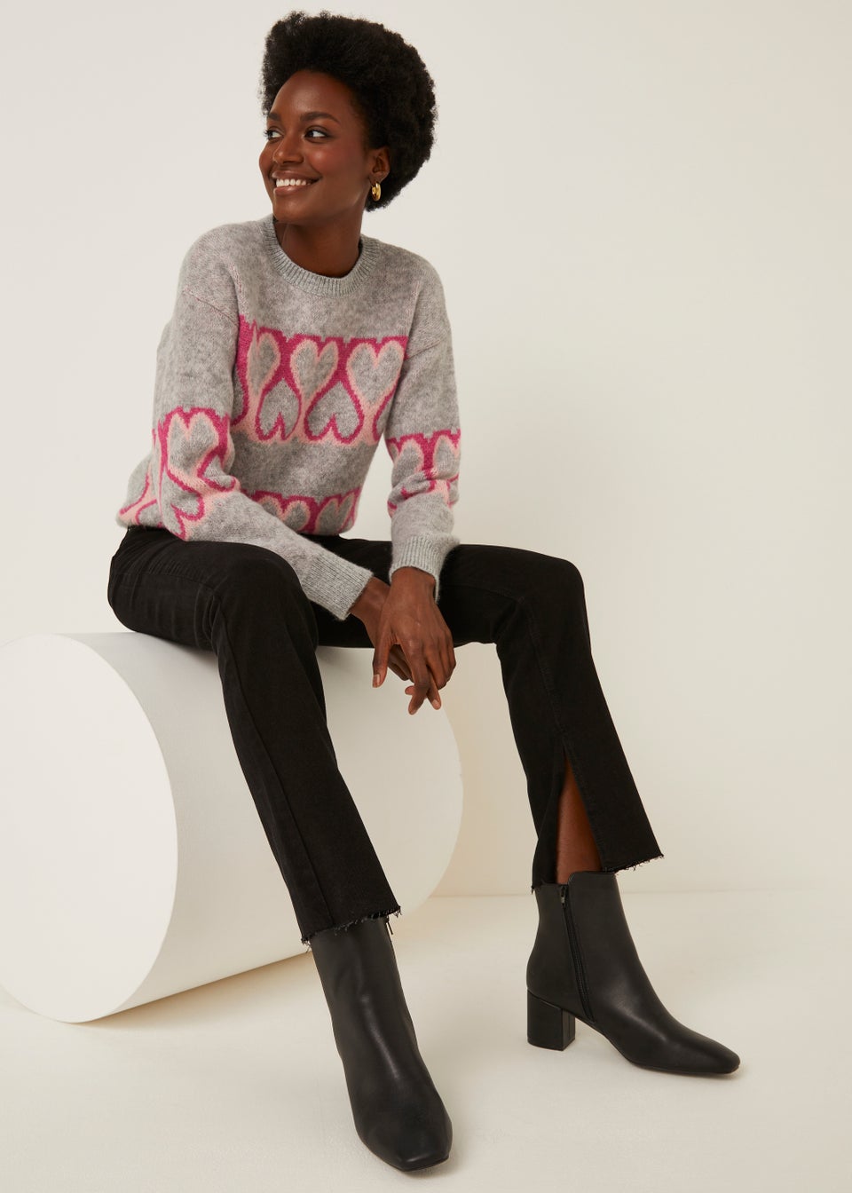Black Split Hem Jeans