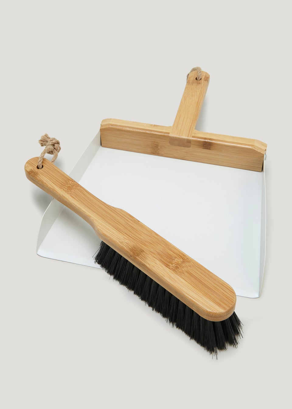 White Metal Dustpan & Brush