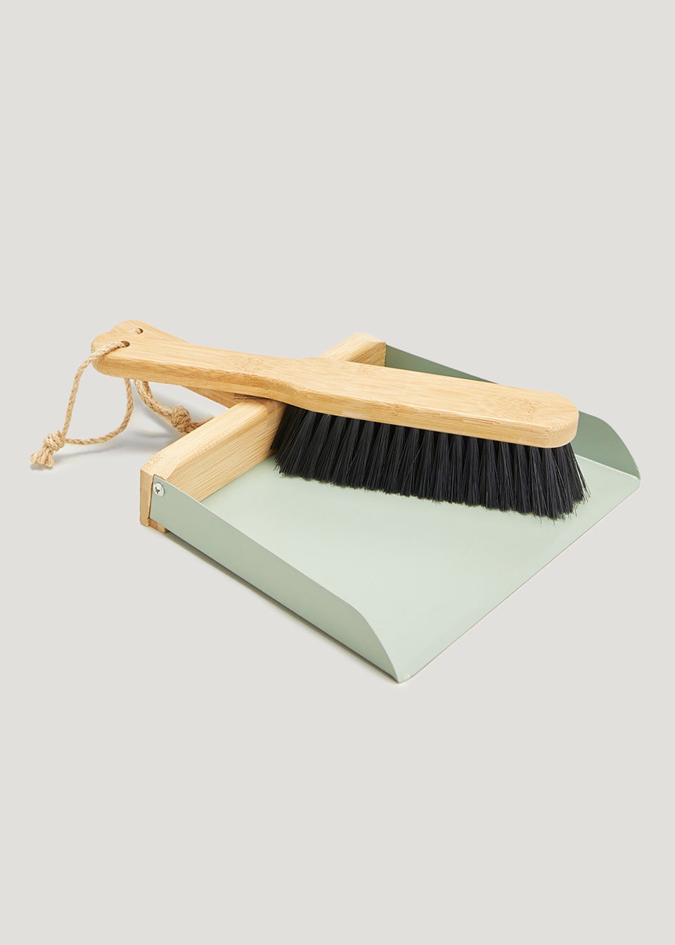 Green Metal Dustpan & Brush