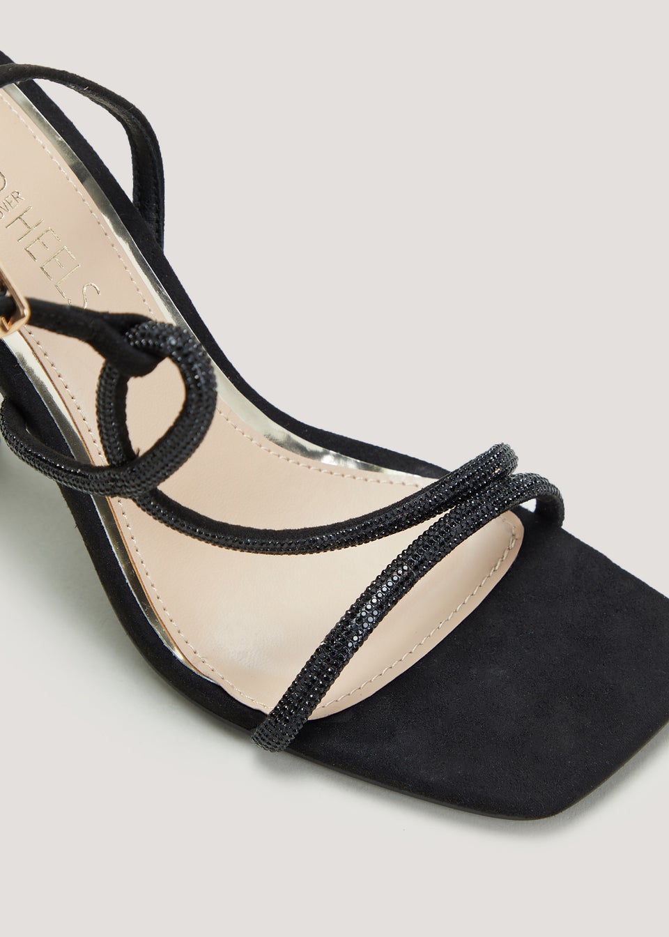 Diamante sales heels black