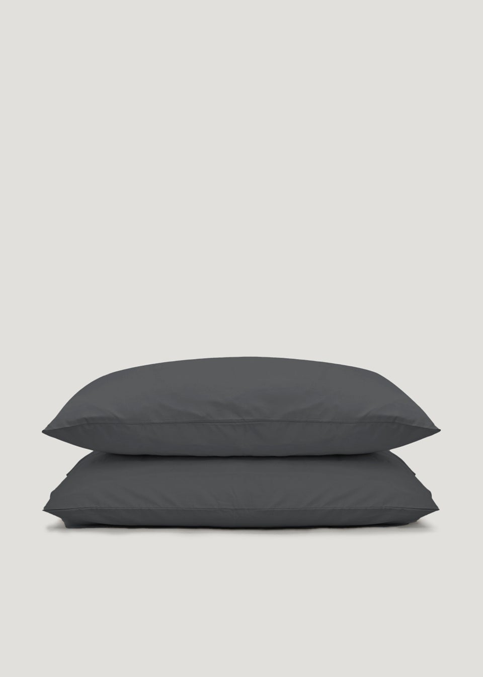 Charcoal Polycotton Housewife Pillowcase Pair (144 Thread Count)