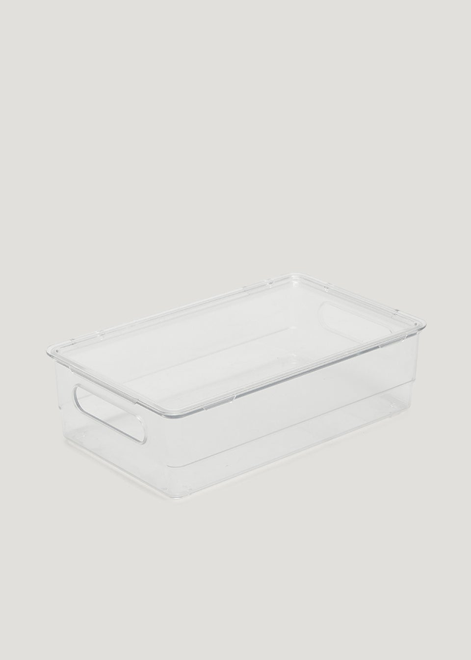 Clear Acrylic Fridge Storage Tray With Lid (26cm x 16cm x 7.5cm)