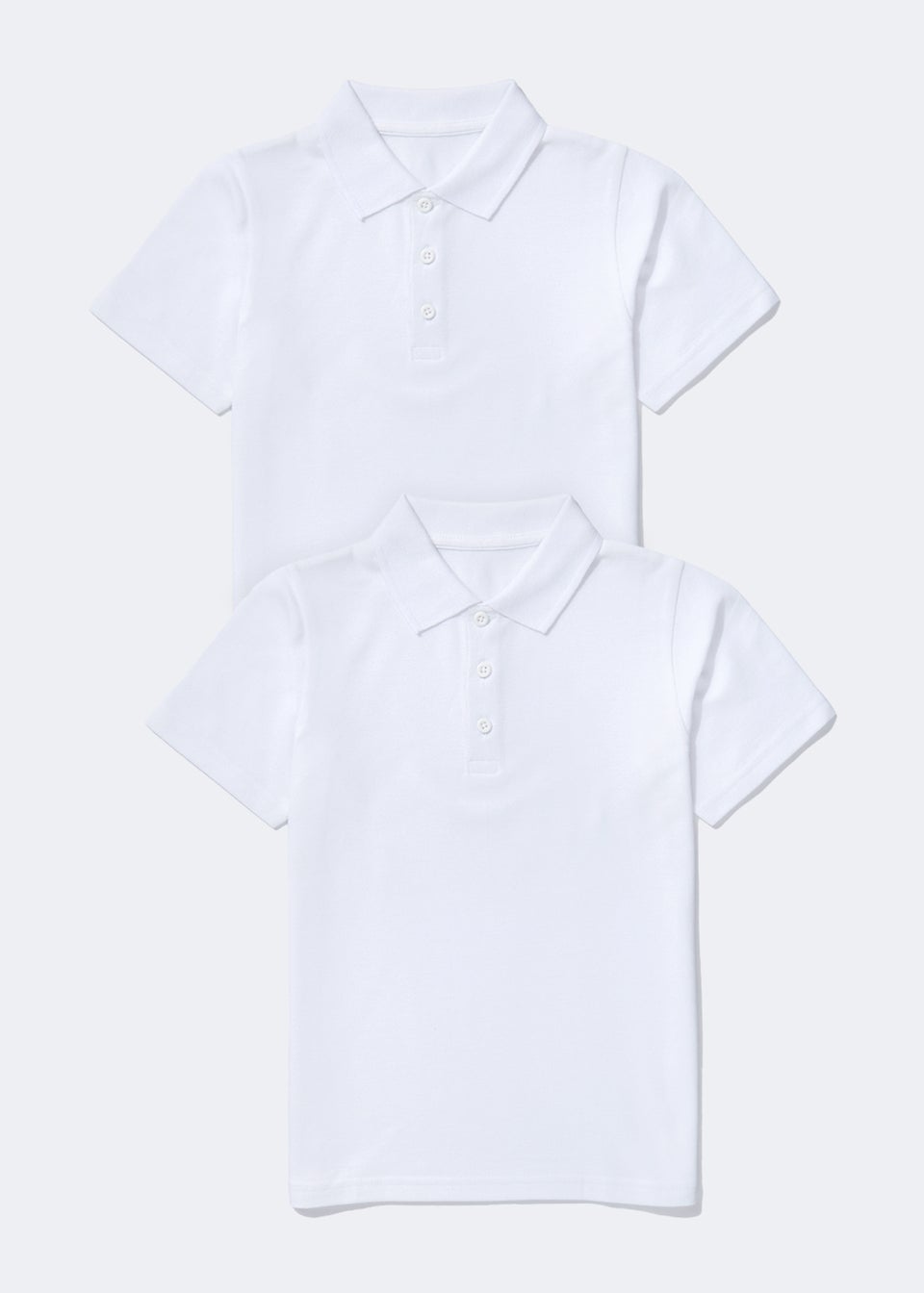 Kids 2 Pack White Polo Shirts (4-15yrs)