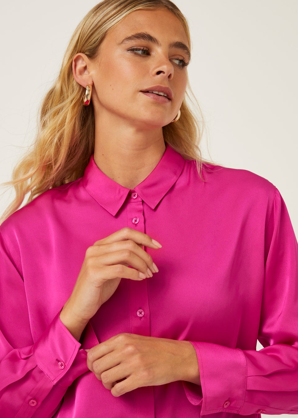 Be Beau Pink Satin Shirt