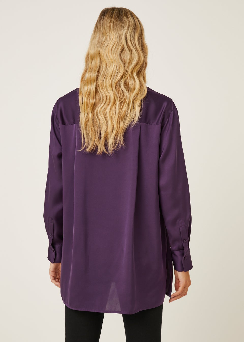 Be Beau Purple Satin Shirt