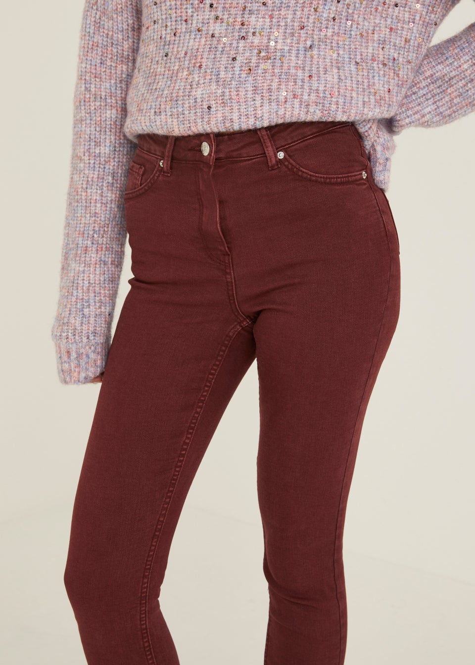 April Burgundy Super Skinny Jeans - Matalan