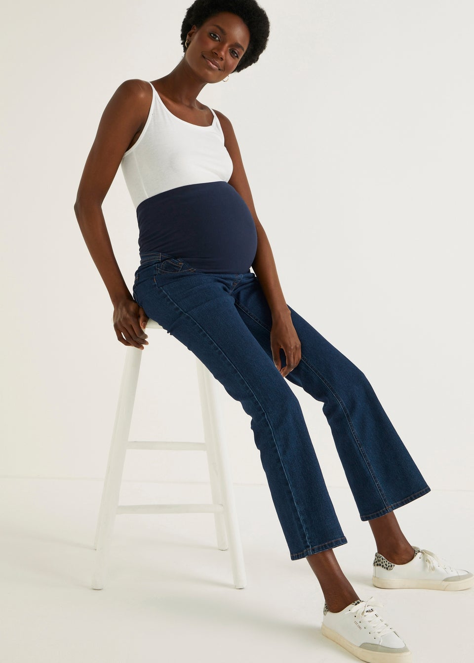 Maternity Sadie Dark Wash Over Bump Bootcut Jeans