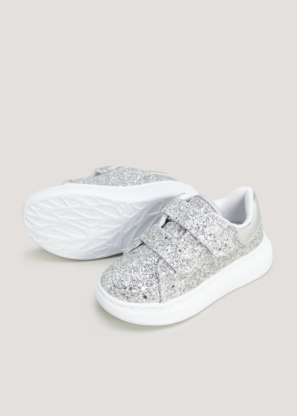 Girls Silver Platform Trainers Younger 4 12