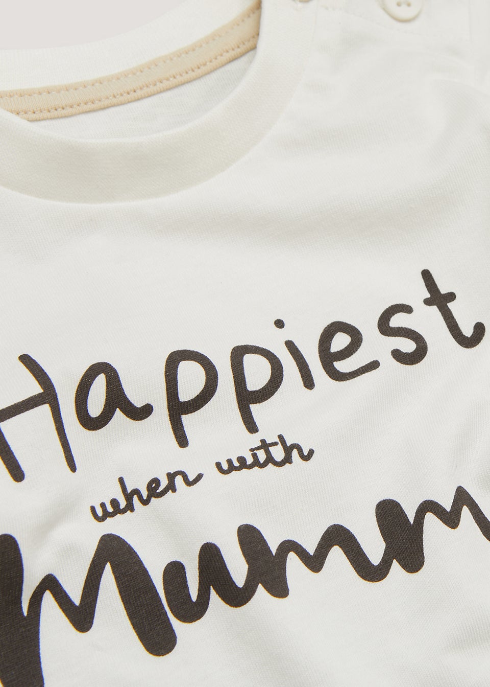 Baby Cream Mummy Slogan T-Shirt (Newborn-23mths)