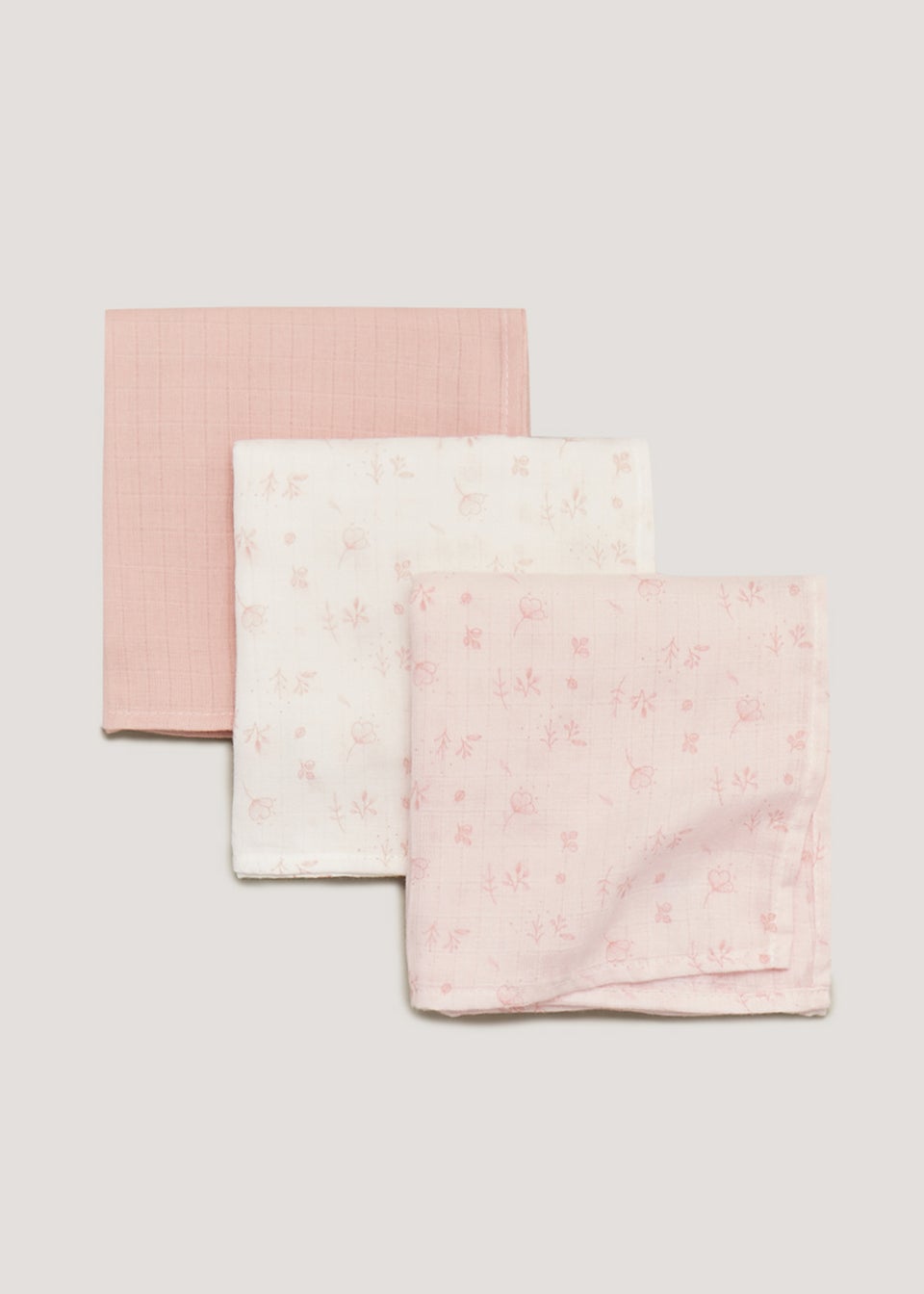 3 Pack Pink Muslin Cloths
