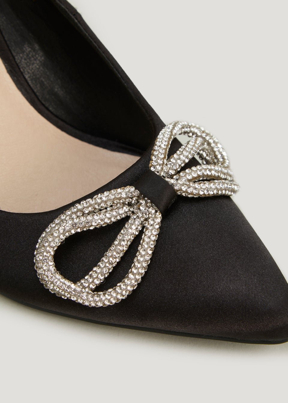 Be Beau Black Bow Point Toe Heels
