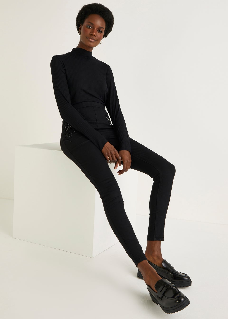 April Mid Wash Sparkle Super Skinny Jeans