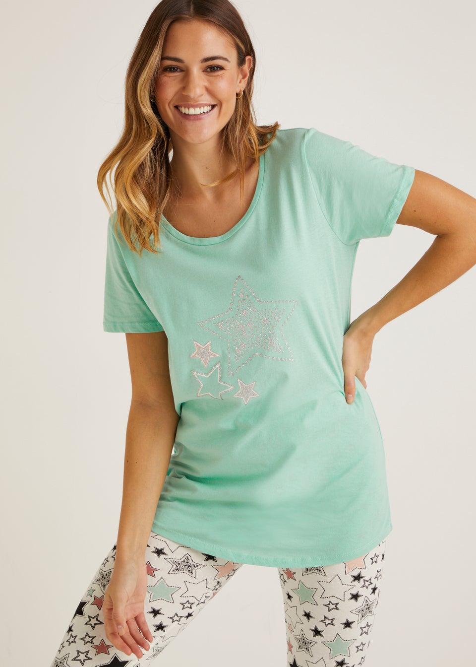 Mint Star Pyjama Set