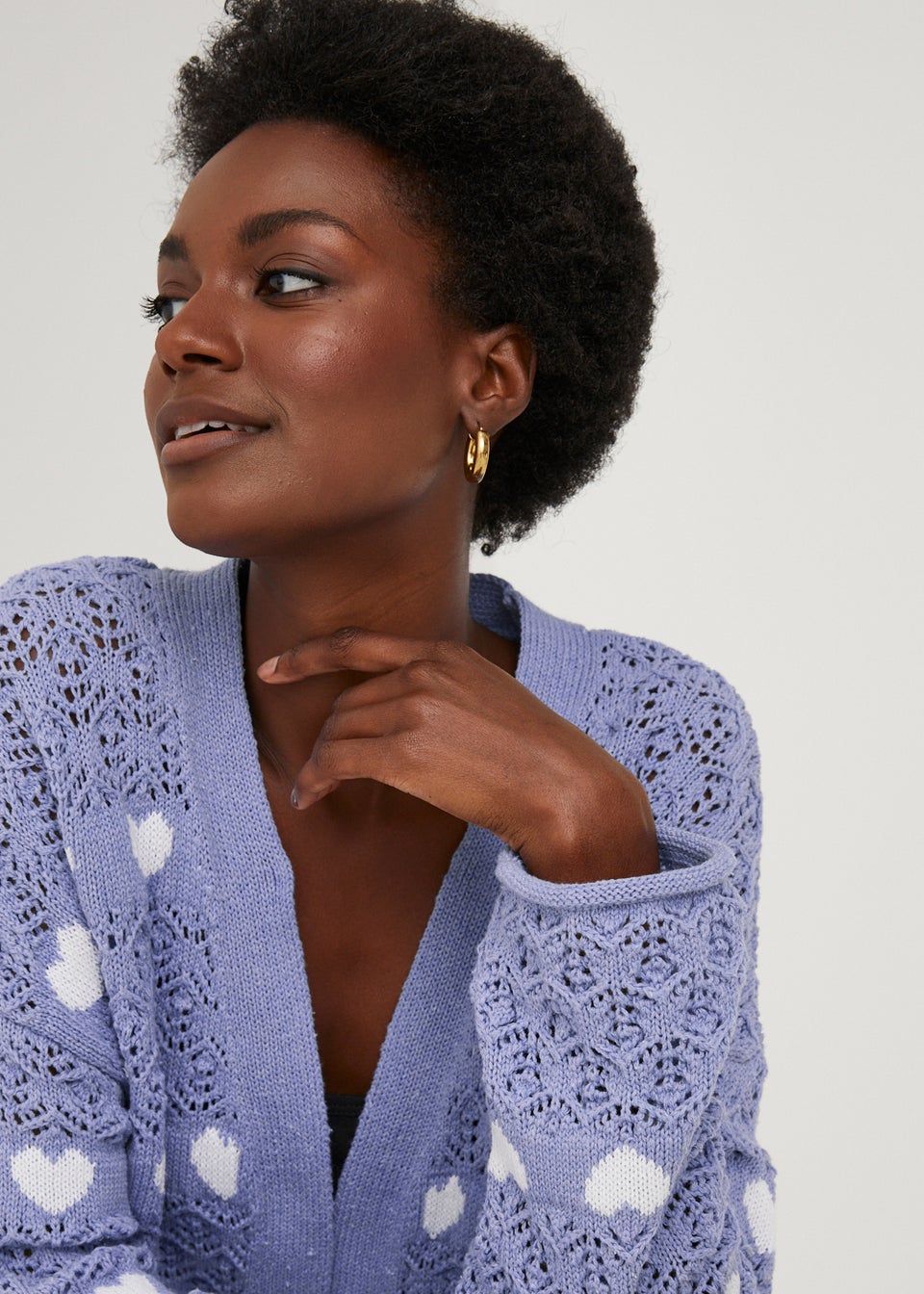 Violet Heart Pointelle Cardigan