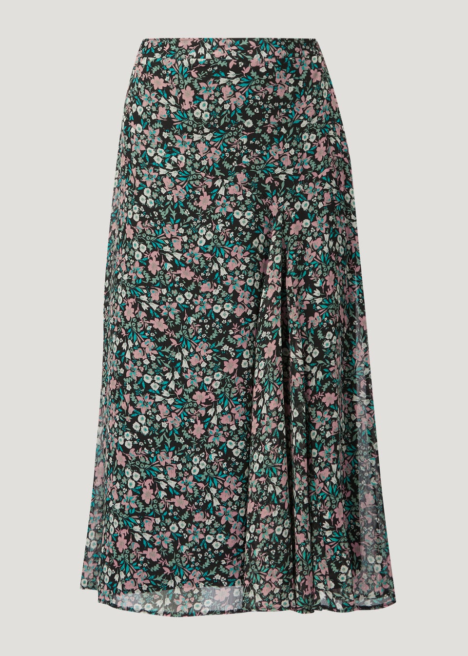 Floral Chiffon Midi Skirt