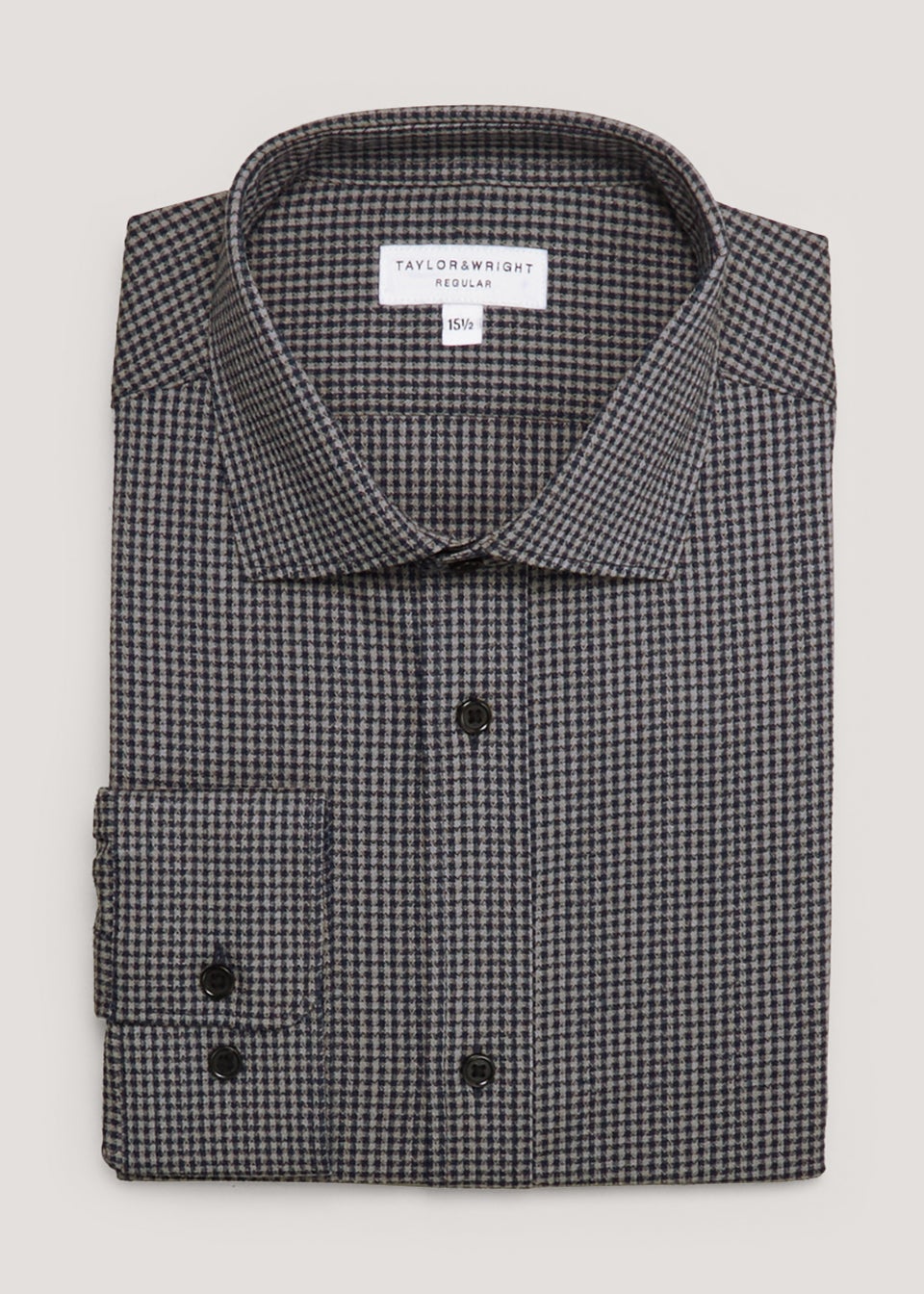 Taylor & Wright Navy Puppytooth Stretch Fit Shirt