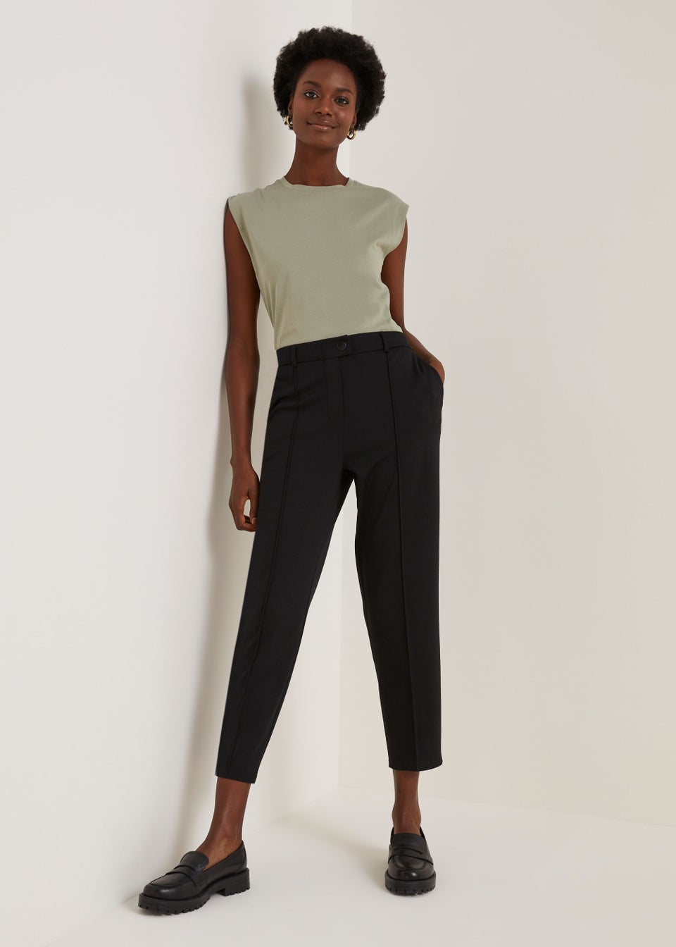 Black ponte trousers cheap
