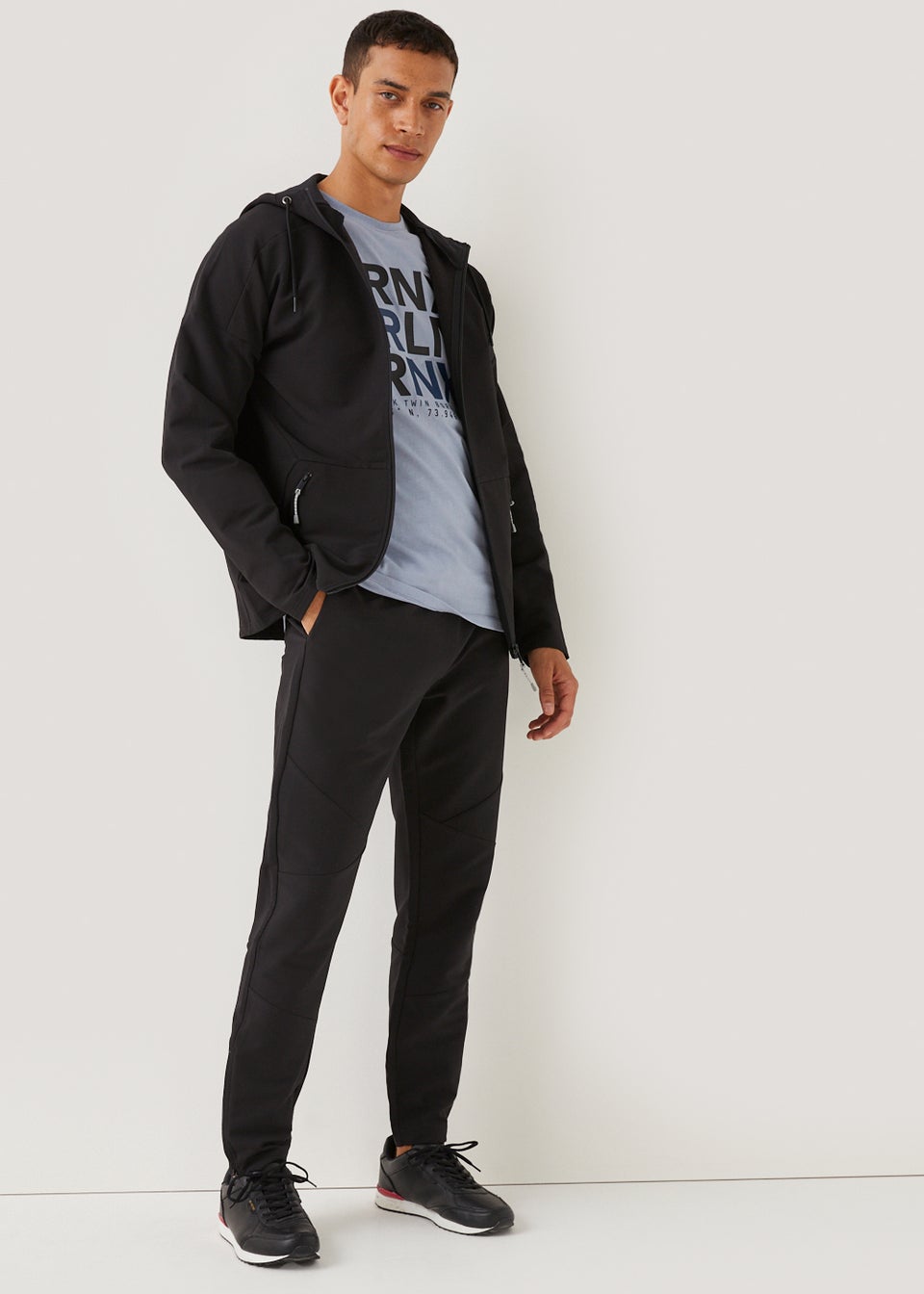 US Athletic Black Woven Tapered Joggers