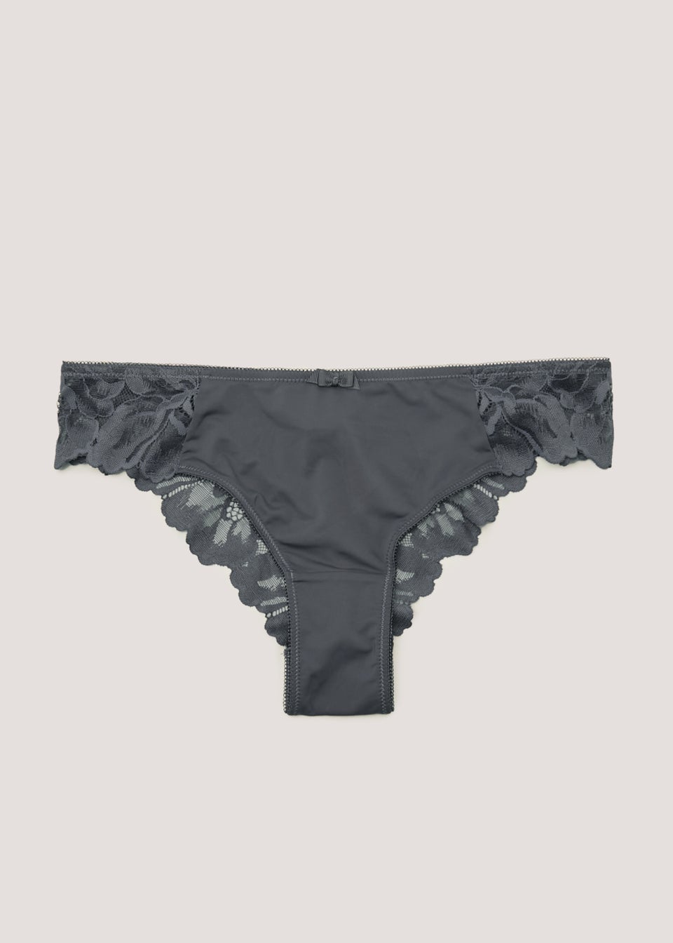 Grey Lace Brazilian Knickers