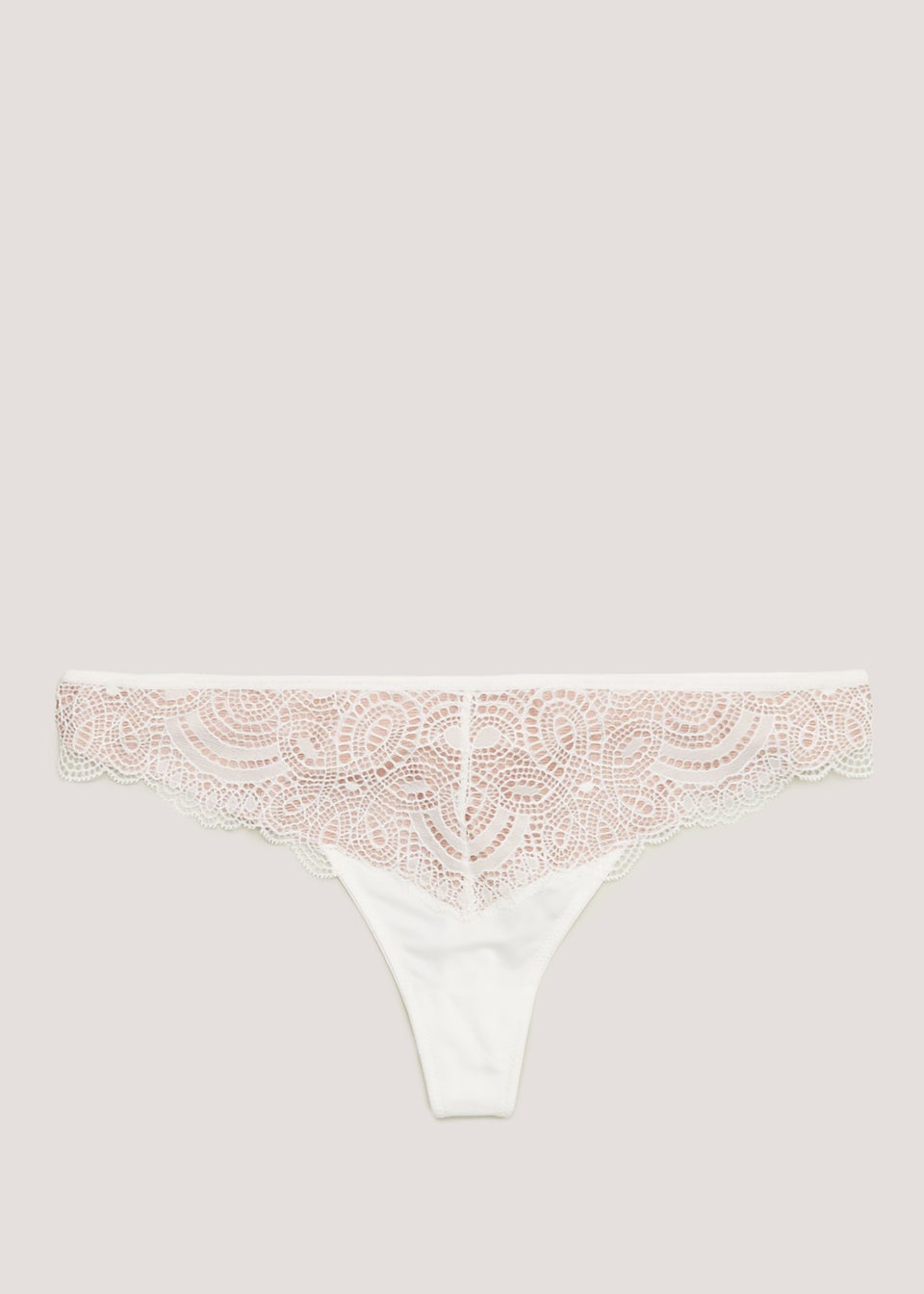Cream Lace Thongs