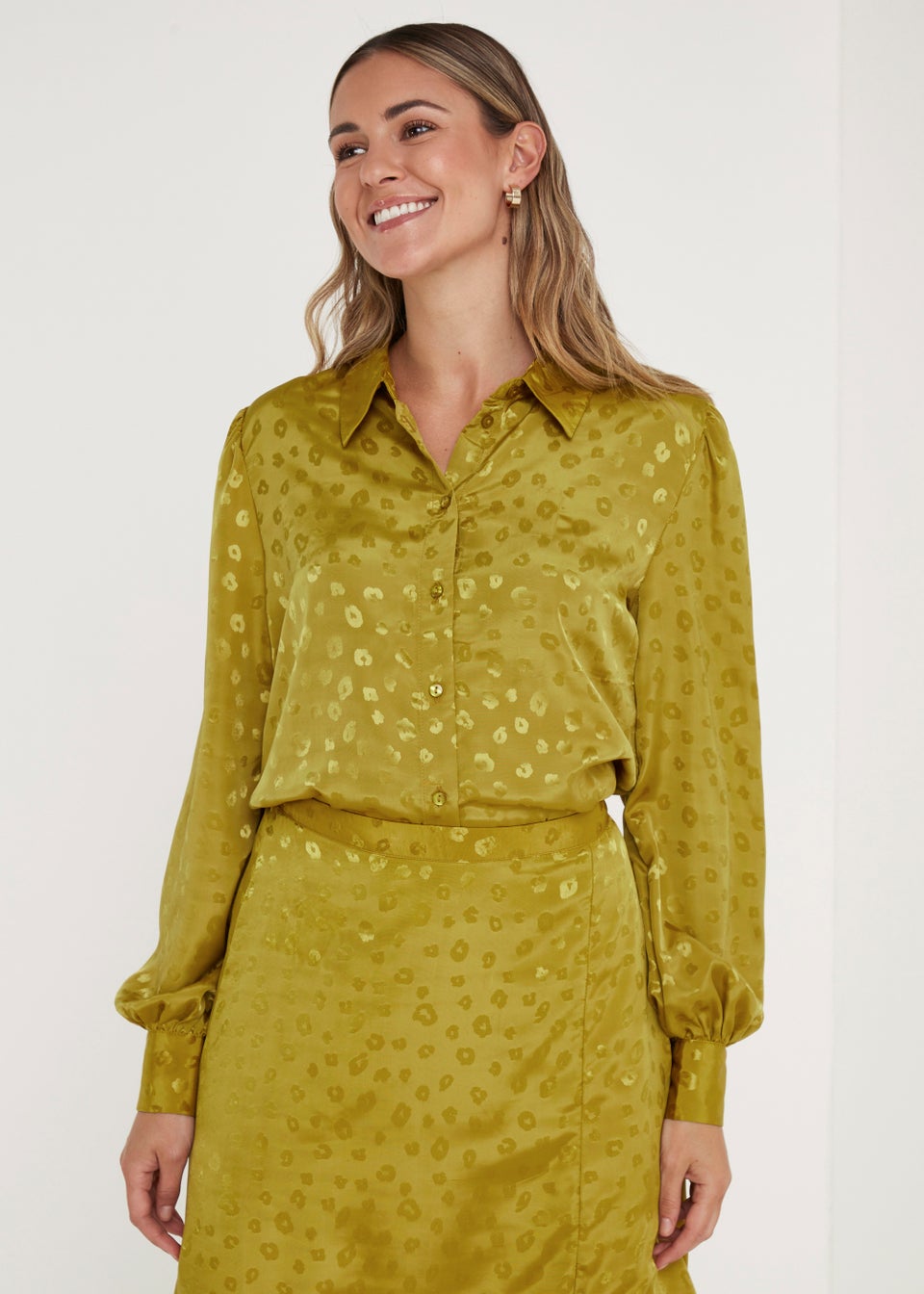 JDY Diffi Green Animal Print Shirt