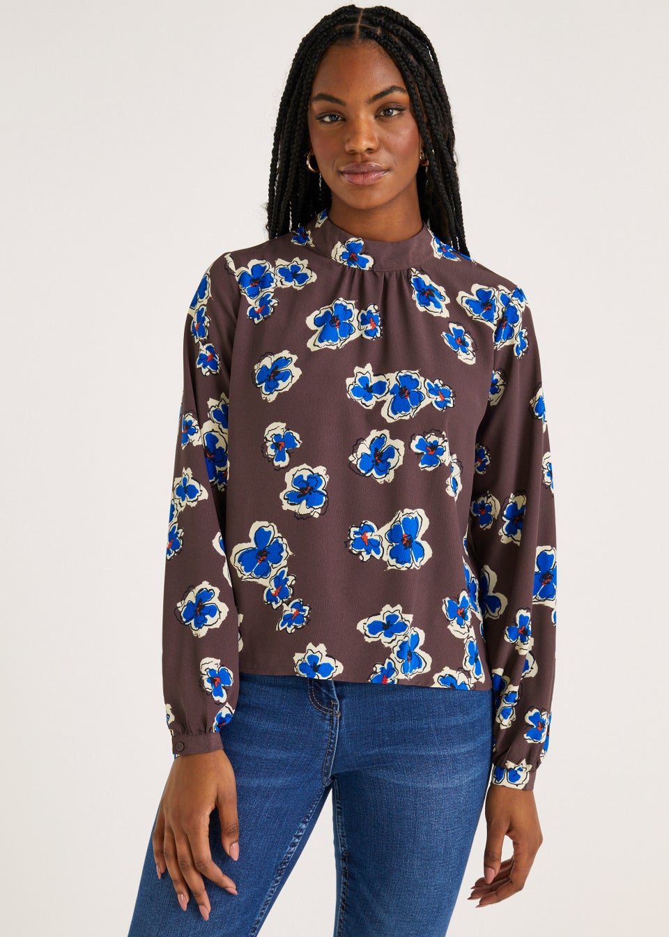 JDY Tessa Plum Floral Blouse